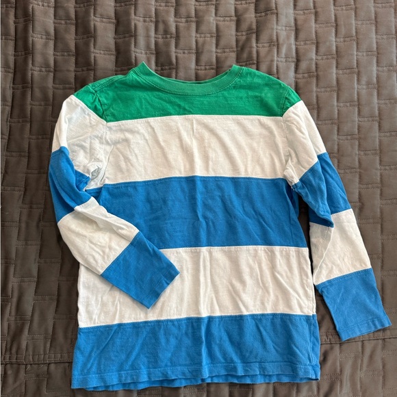Hanna Andersson Green and Blue Striped Long Sleeve Tee - Picture 1 of 2